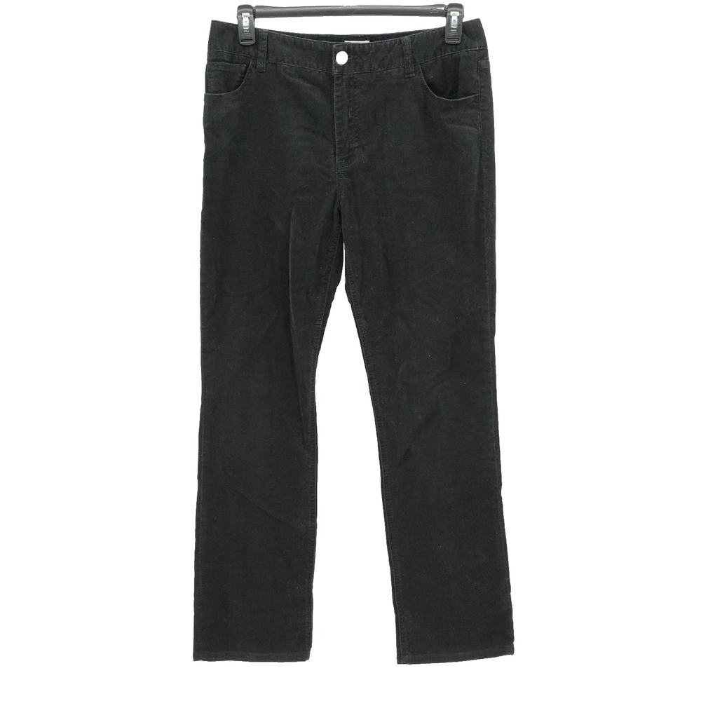 Chicos Corduroy Pants SZ 10 Velvet Slim Straight Preppy Academia Business Casual